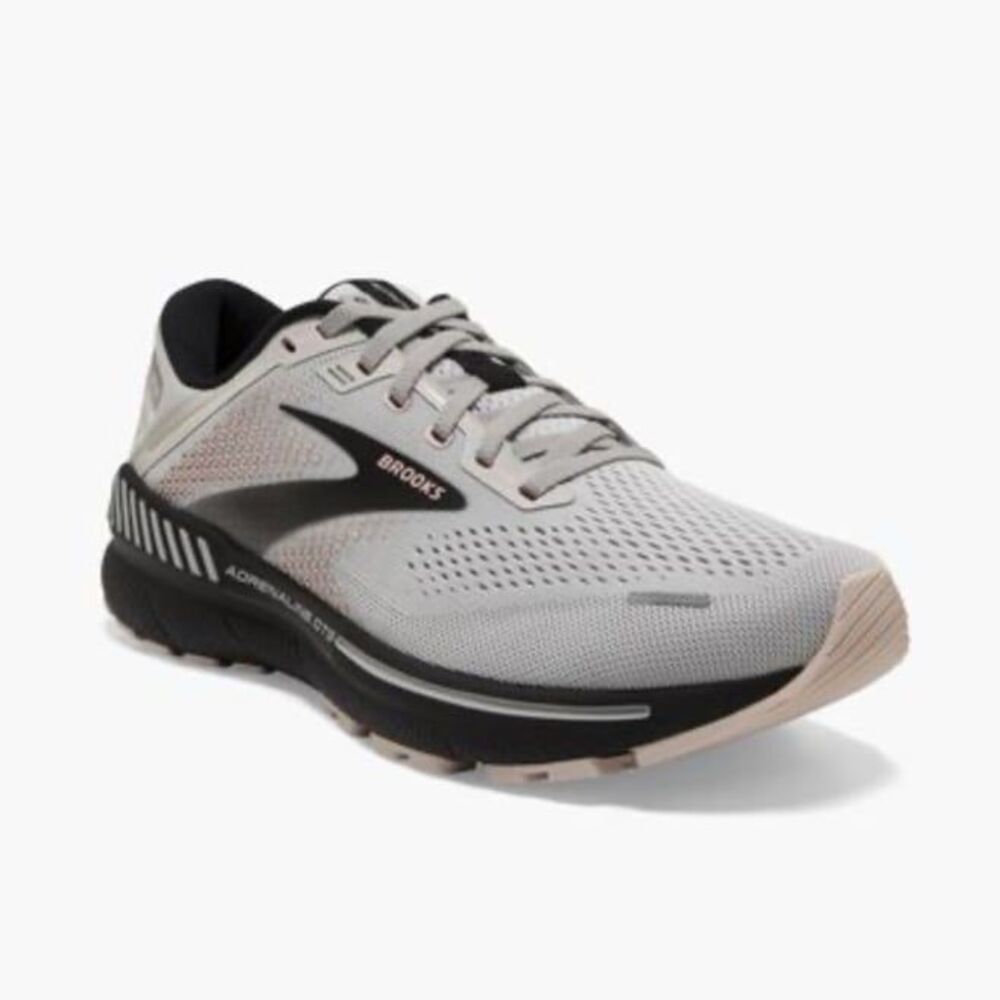 Brooks Adrenaline GTS 22 Grey Black Coral Running Shoes 8.5 B